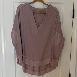 We The Free Dusty Pink Ribbed Sweatshirt